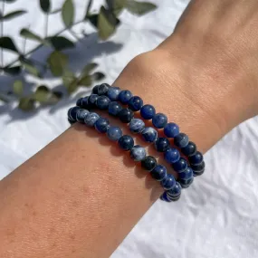 Crystal Bead Bracelet - Sodalite