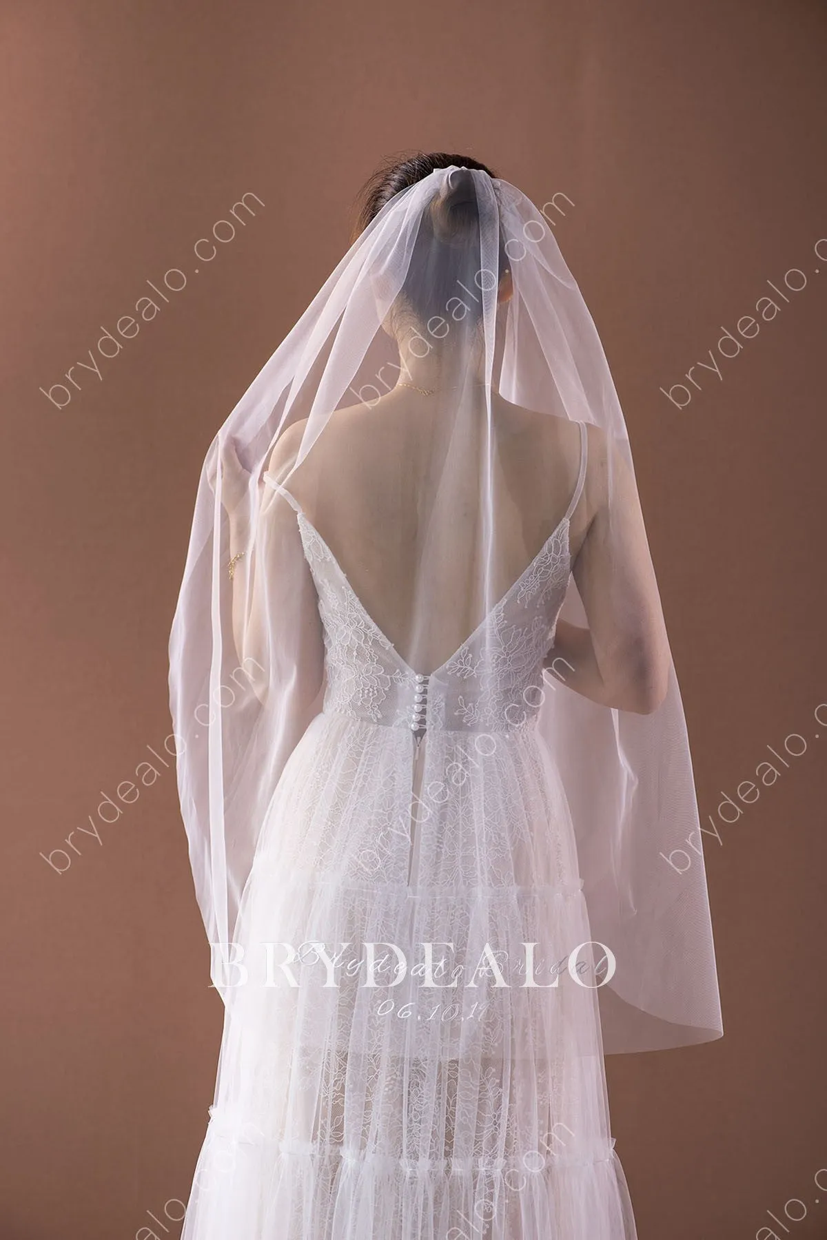 Custom Wedding Veil with Embroidered Letters