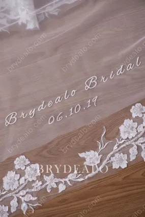 Custom Wedding Veil with Embroidered Letters