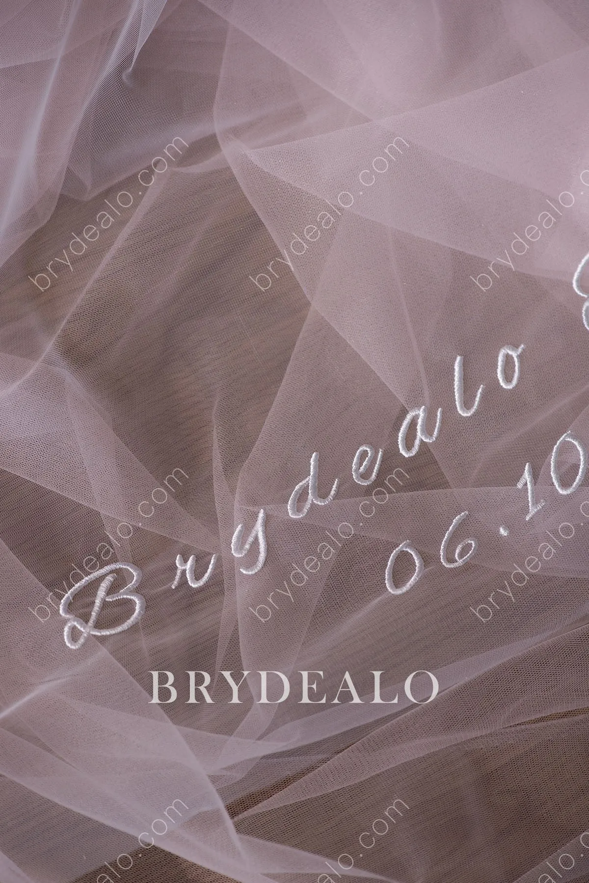 Custom Wedding Veil with Embroidered Letters