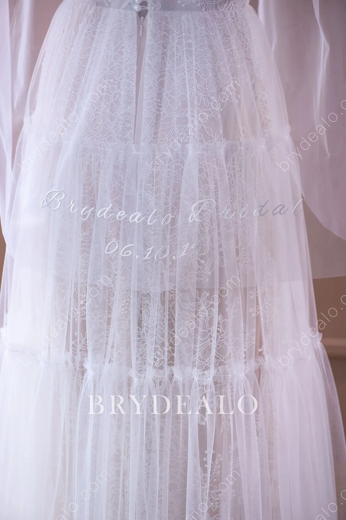 Custom Wedding Veil with Embroidered Letters