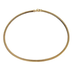 David Yurman Gold Twisted Cable Gold Choker Necklace