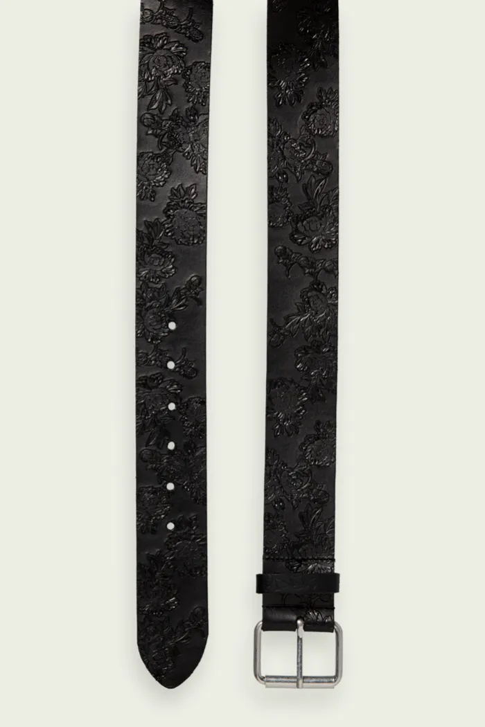 Debossed Leather Belt
