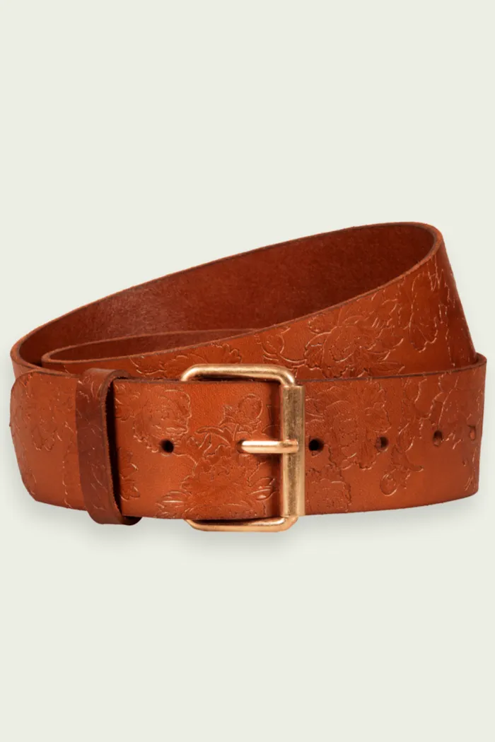 Debossed Leather Belt