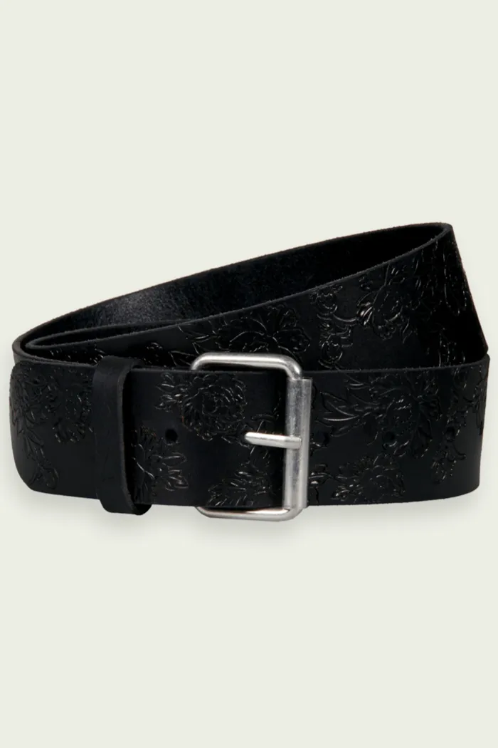 Debossed Leather Belt