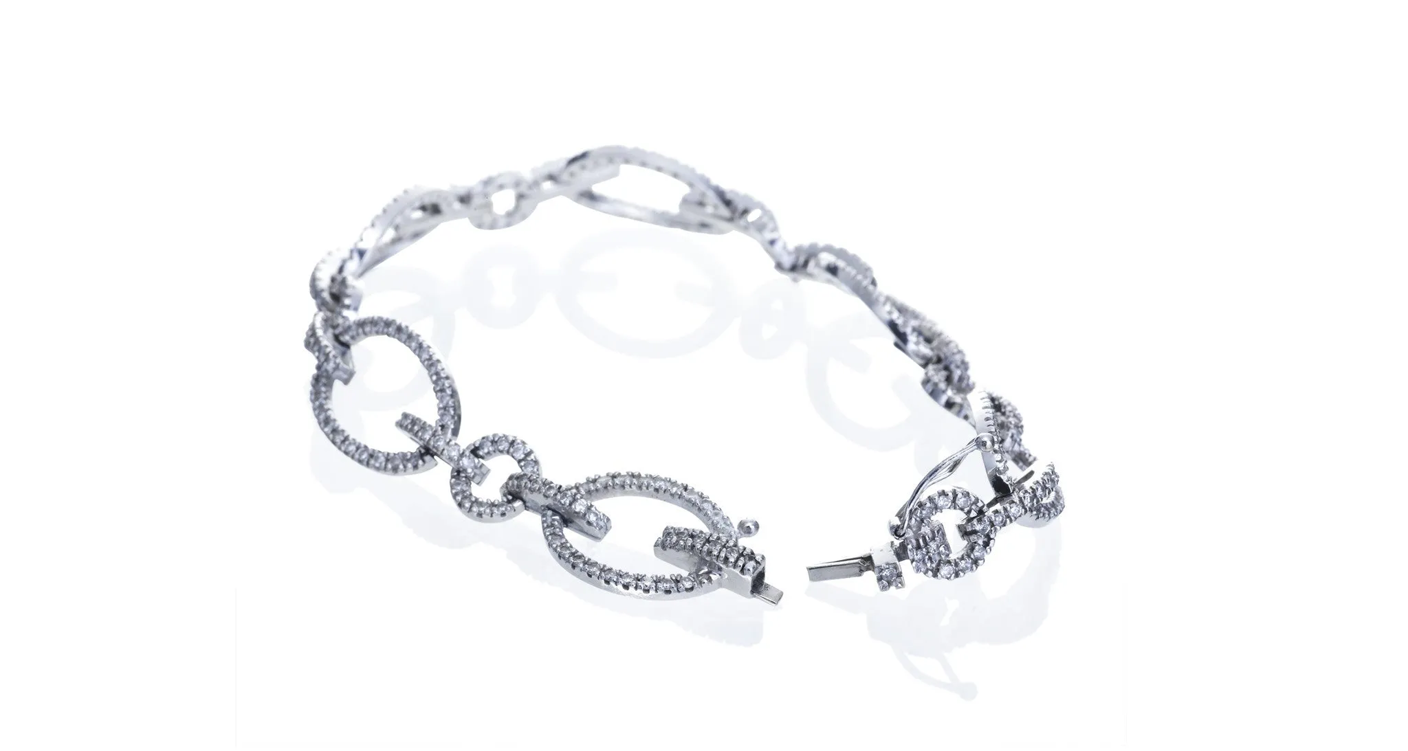Diamond & White Gold Link Bracelet