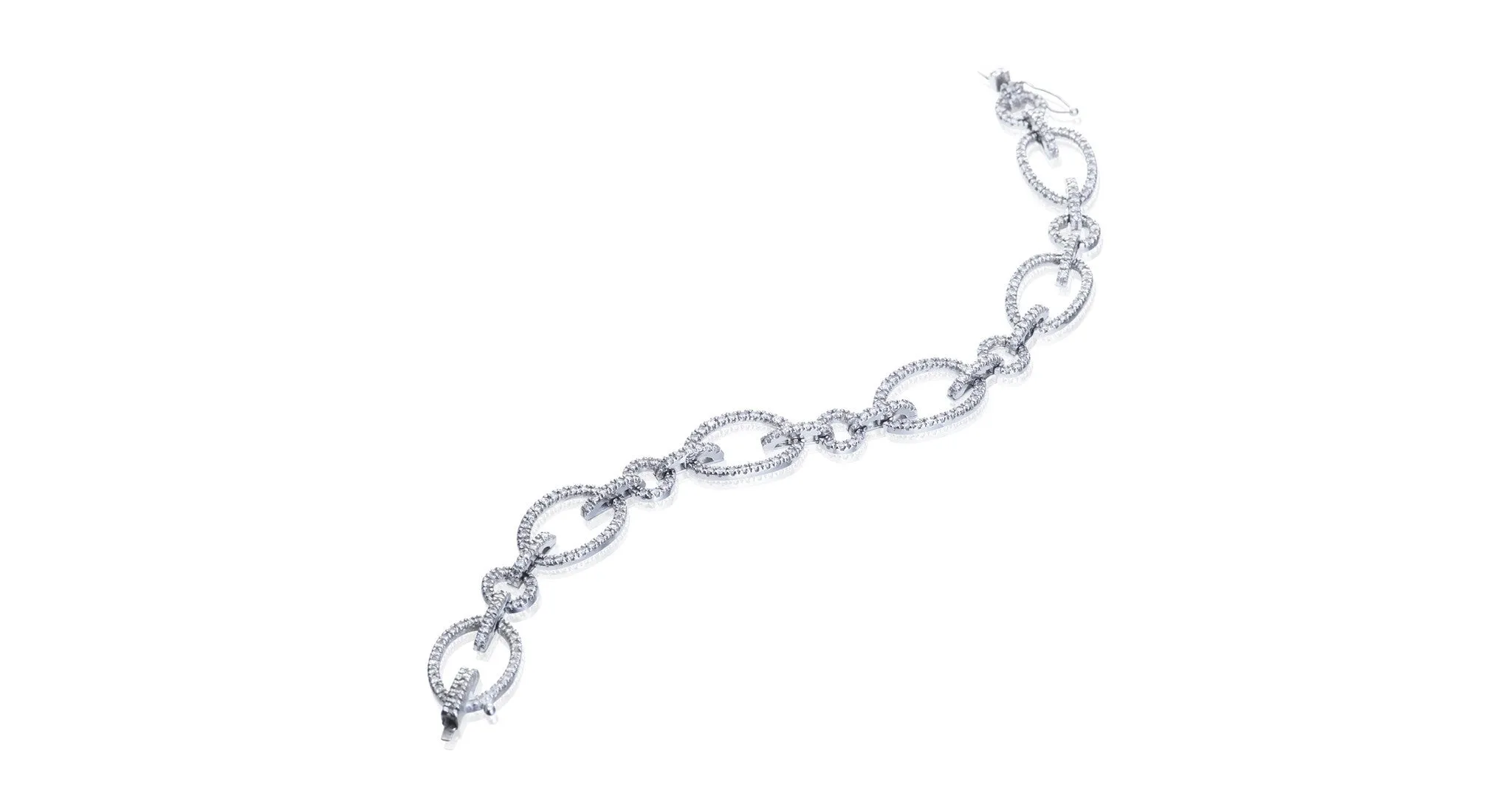Diamond & White Gold Link Bracelet