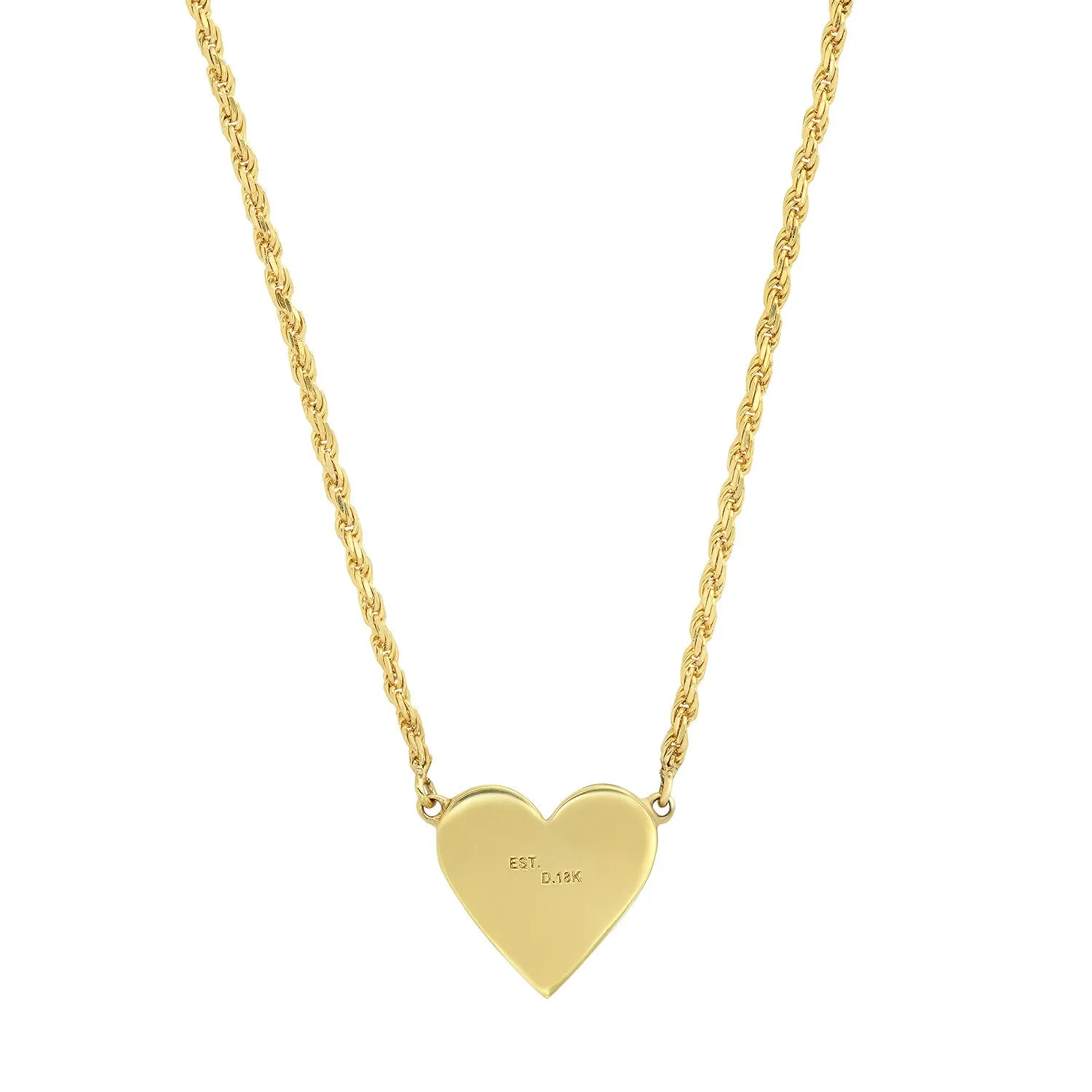 Diamond Black Enamel Heart Choker on Rope Chain