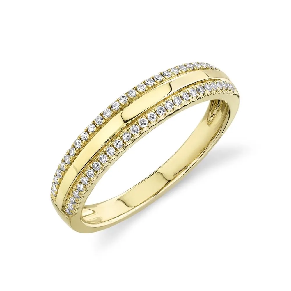 Diamond Lined Gold Band