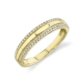 Diamond Lined Gold Band