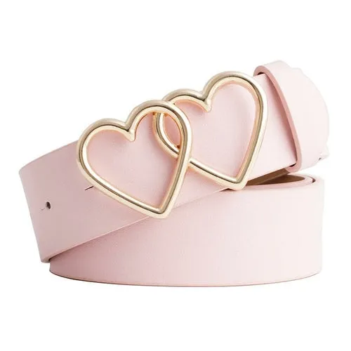 Double Heart Buckle Belt