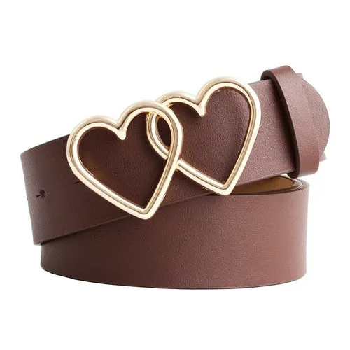 Double Heart Buckle Belt