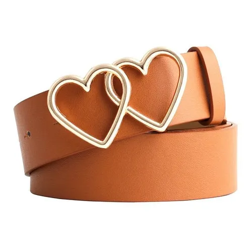 Double Heart Buckle Belt