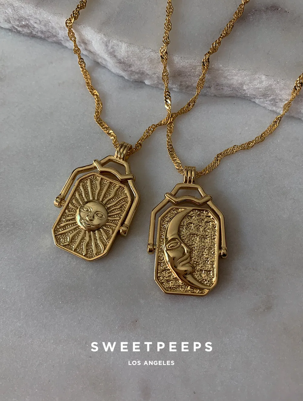 Double Sided Sun & Moon Necklace