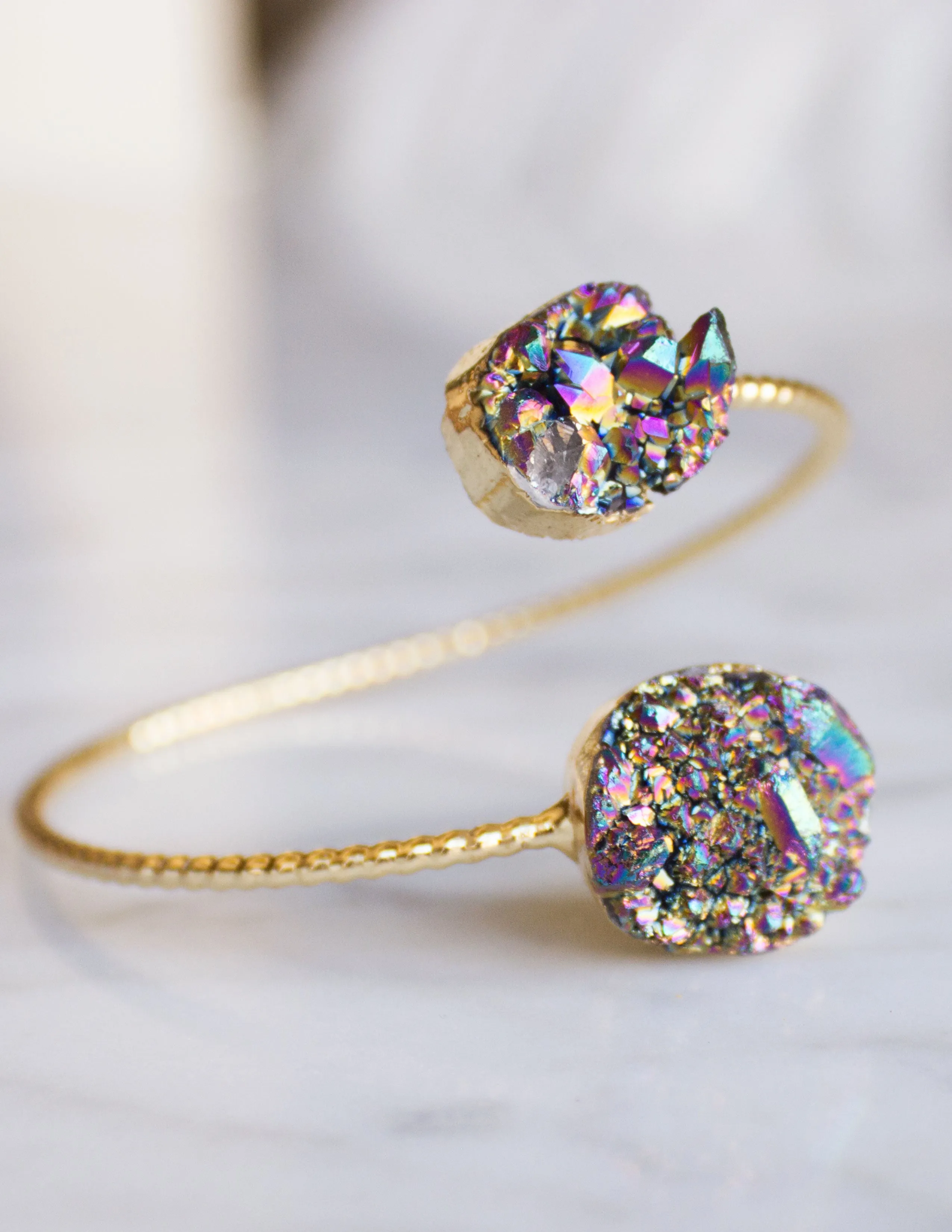 DRUZY QUARTZ BRACELET- BLACK