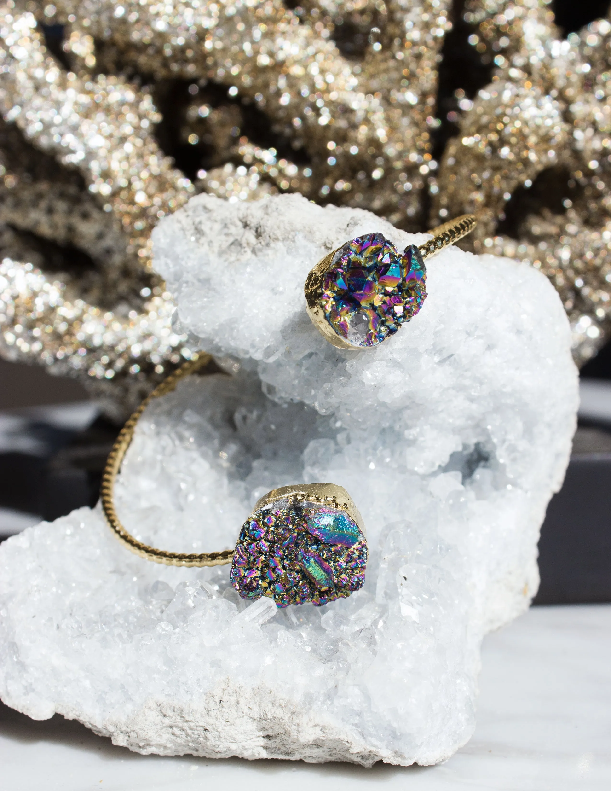 DRUZY QUARTZ BRACELET- BLACK