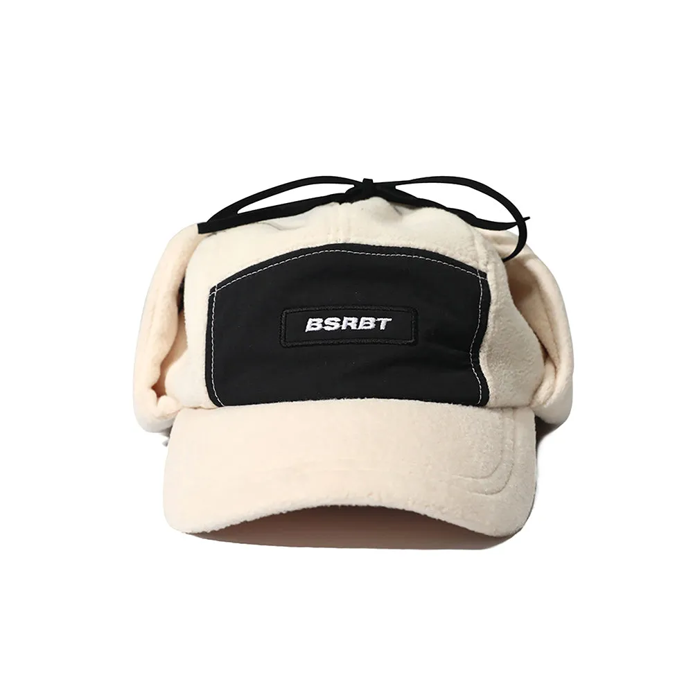 EARFLAP 5 PANEL FLEECE HAT IVORY
