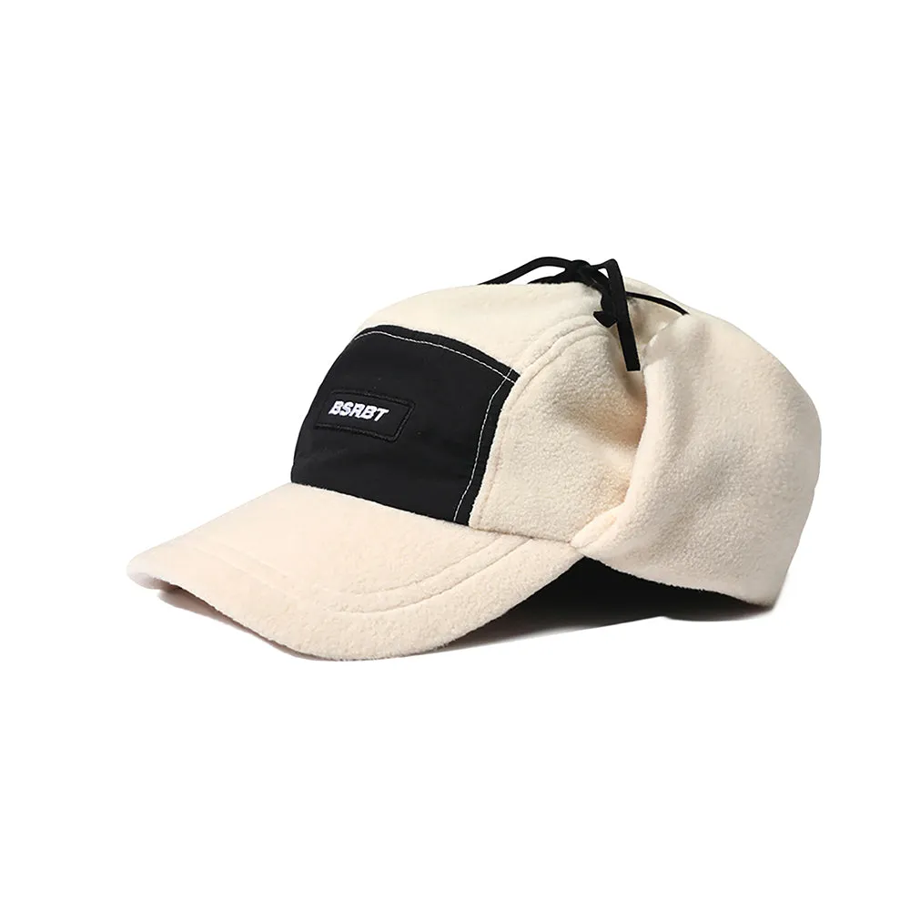 EARFLAP 5 PANEL FLEECE HAT IVORY