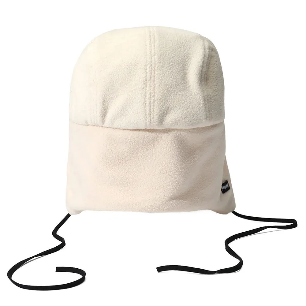 EARFLAP 5 PANEL FLEECE HAT IVORY