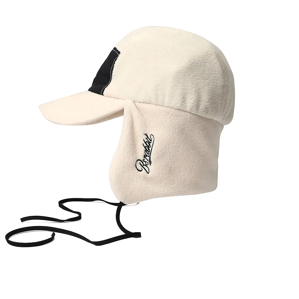 EARFLAP 5 PANEL FLEECE HAT IVORY