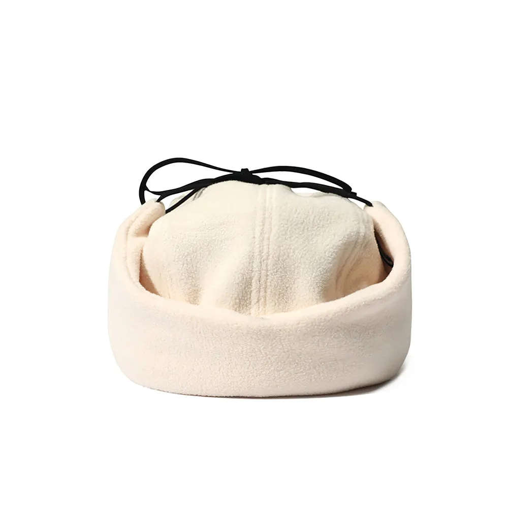 EARFLAP 5 PANEL FLEECE HAT IVORY