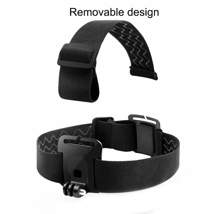 Elastic Mount Belt Adjustable Head Strap with Phone Clamp & Screw & S-type Adapter for GoPro HERO10 Black / HERO9 Black /8 /7 /6 /5, Xiaoyi and Other Action Cameras, Smarphones(Black)