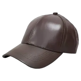 Emstate Brown Men's Genuine Cowhind Leather Adjustable Baseball Cap