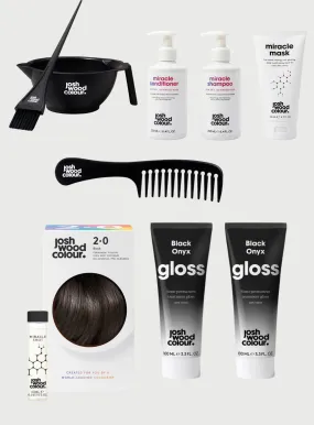 Expert Kit - 2.0 Perm kit, Miracle Shot, Black Onyx Gloss x 2, Bowl & Brush, Miracle Mask, Comb, Shampoo, Conditioner