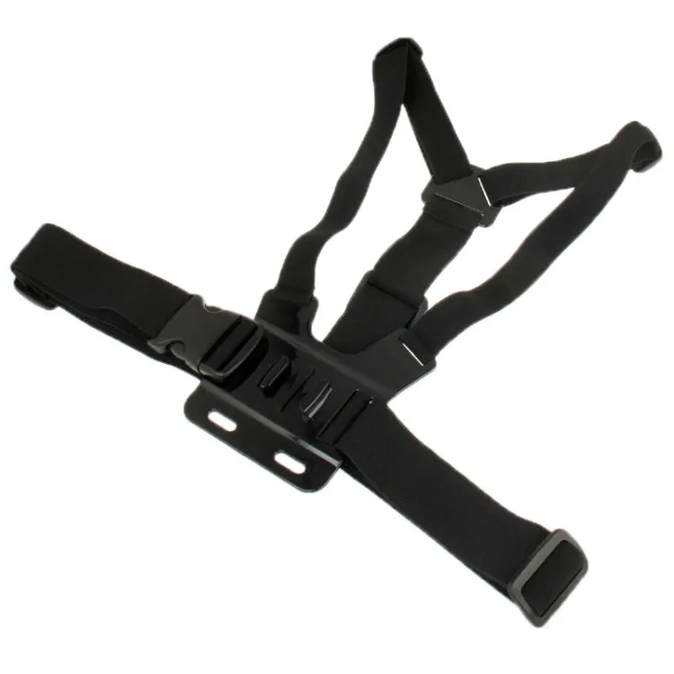 Extreme Sport Front Chest Elastic Belt Shoulder Strap Mount Holder for GoPro, Insta360, DJI and Other Action Cameras(Black)