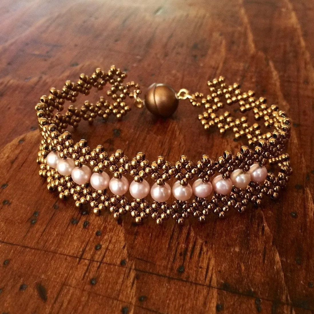 Freshwater Pearl Bracelet - Bronze, Gold or Silver