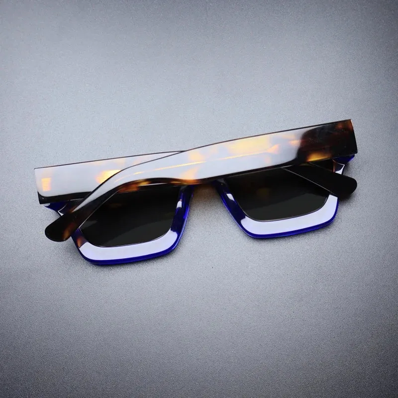 Gatenac Unisex Full Rim Square Polarized Acetate Sunglasses Mo19