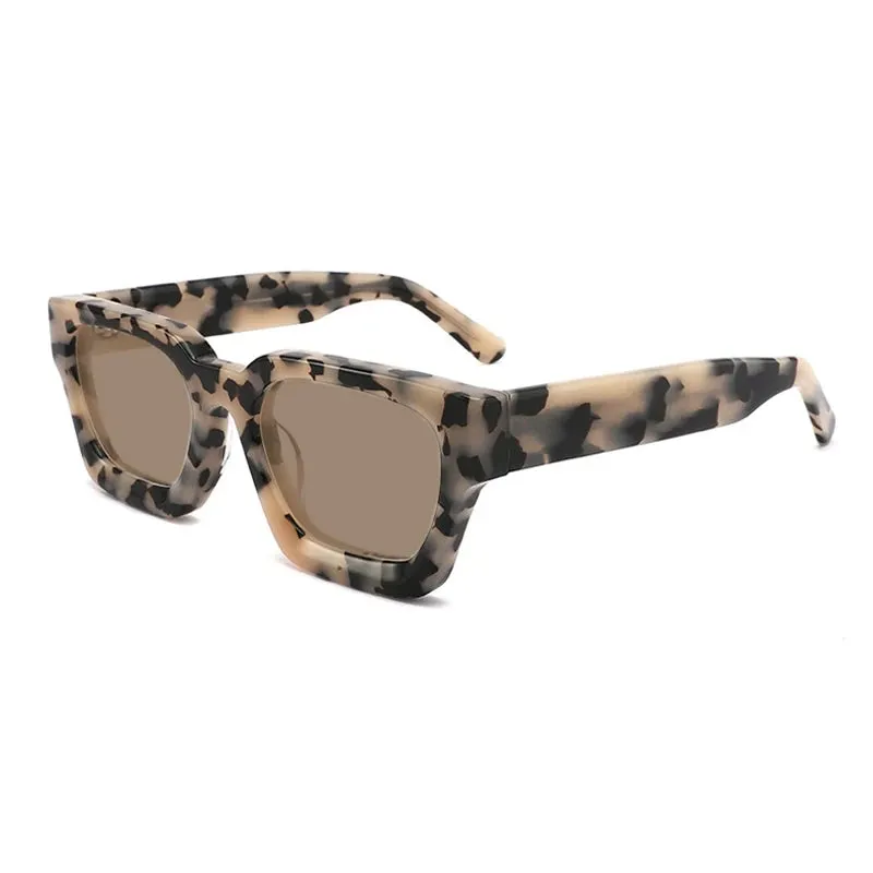Gatenac Unisex Full Rim Square Polarized Acetate Sunglasses Mo19