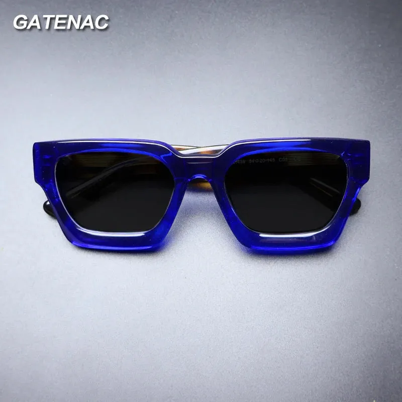Gatenac Unisex Full Rim Square Polarized Acetate Sunglasses Mo19