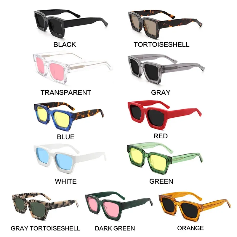 Gatenac Unisex Full Rim Square Polarized Acetate Sunglasses Mo19