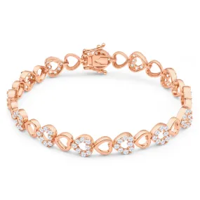 Gold Plated Sterling Silver Cubic Zirconia 19cm Bracelet