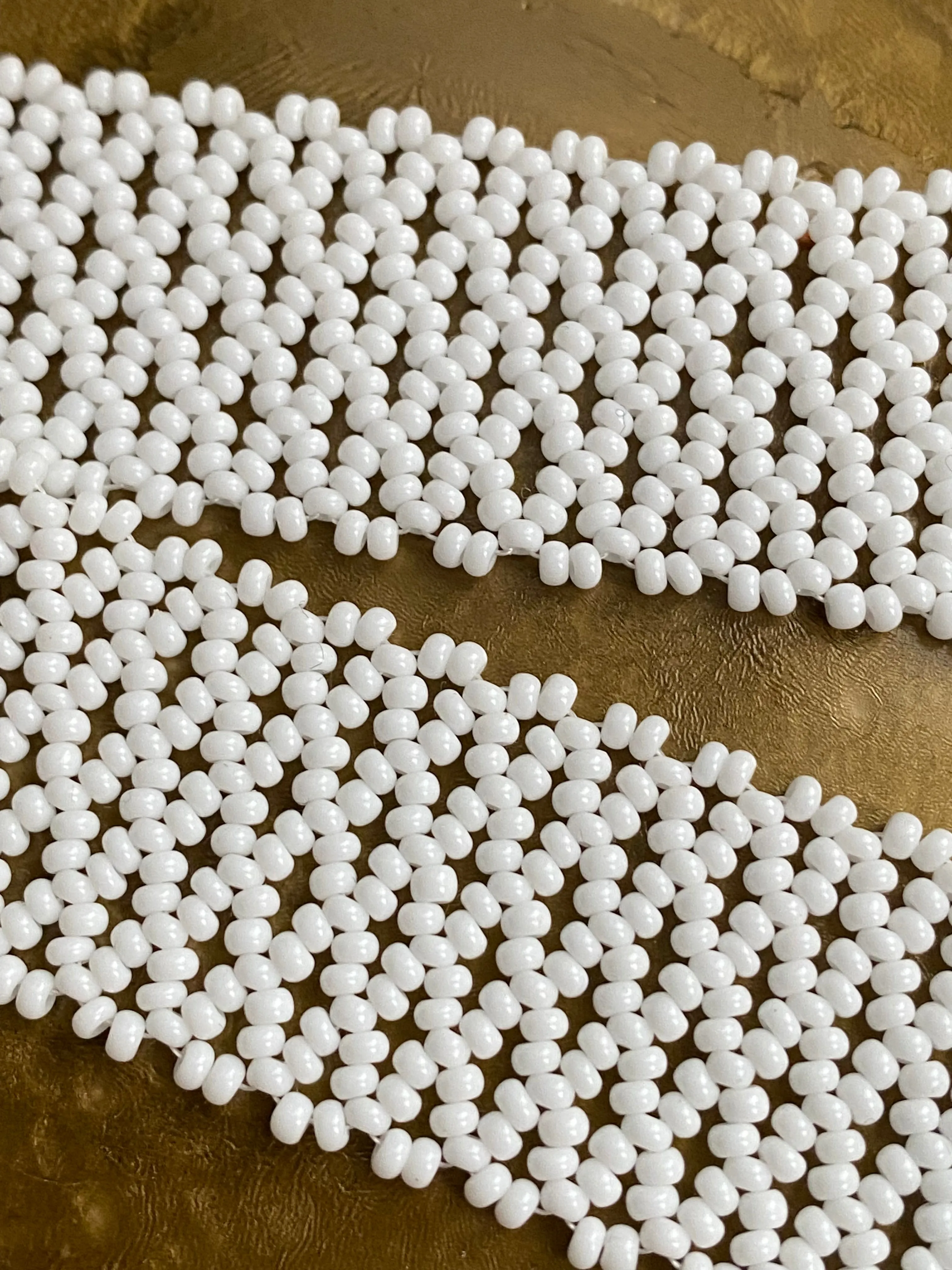 Handmade Wide White Seed Bead Choker Necklace for Women in Boho Hippie style, Wedding Thick Choker Collar, Cute choker, Bride Lace choker, Sexy choker