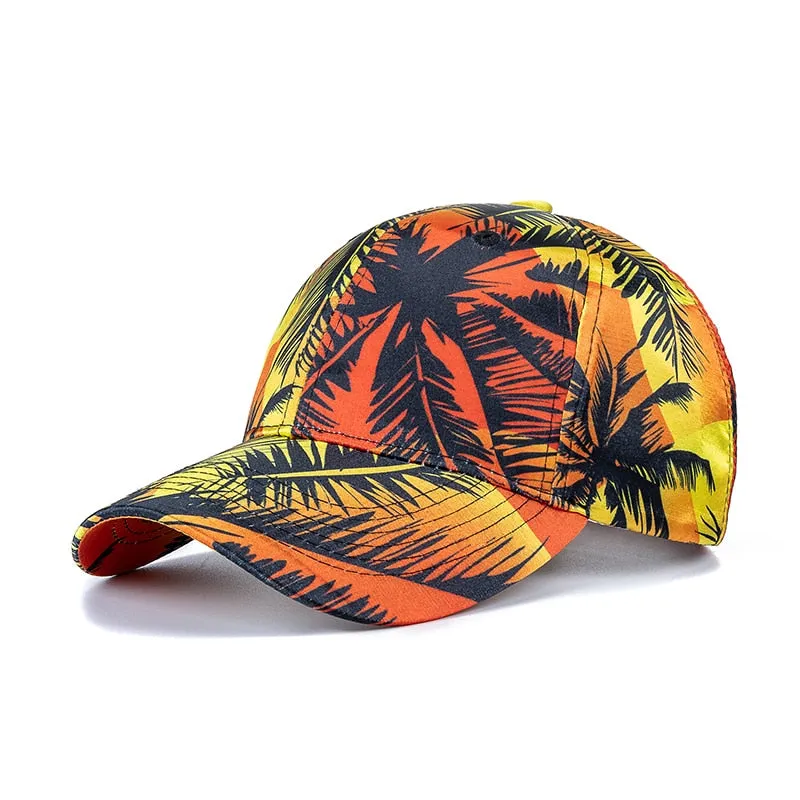 Hats For Women Fashion Flower Pattern Baseball Cap Adjustable Outdoor Female Streetwear Hat Shading Cap