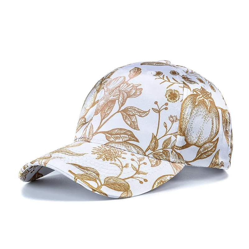 Hats For Women Fashion Flower Pattern Baseball Cap Adjustable Outdoor Female Streetwear Hat Shading Cap