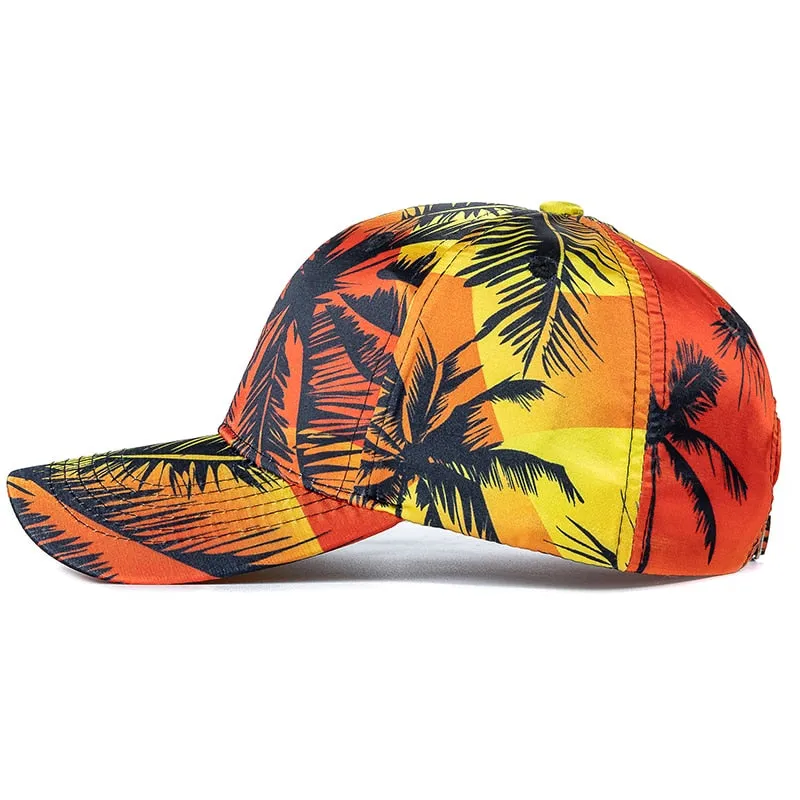 Hats For Women Fashion Flower Pattern Baseball Cap Adjustable Outdoor Female Streetwear Hat Shading Cap