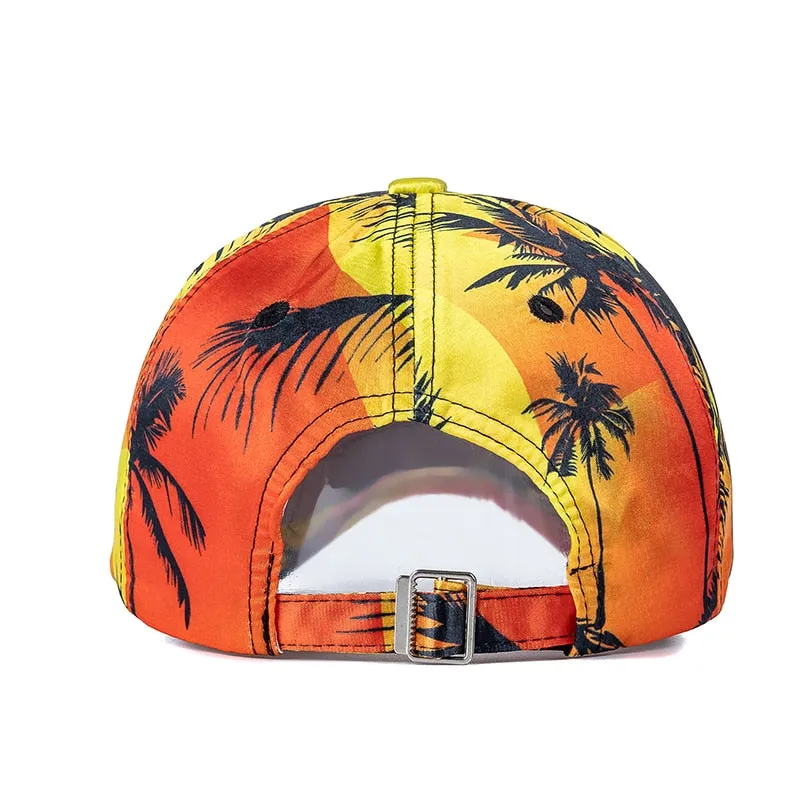 Hats For Women Fashion Flower Pattern Baseball Cap Adjustable Outdoor Female Streetwear Hat Shading Cap