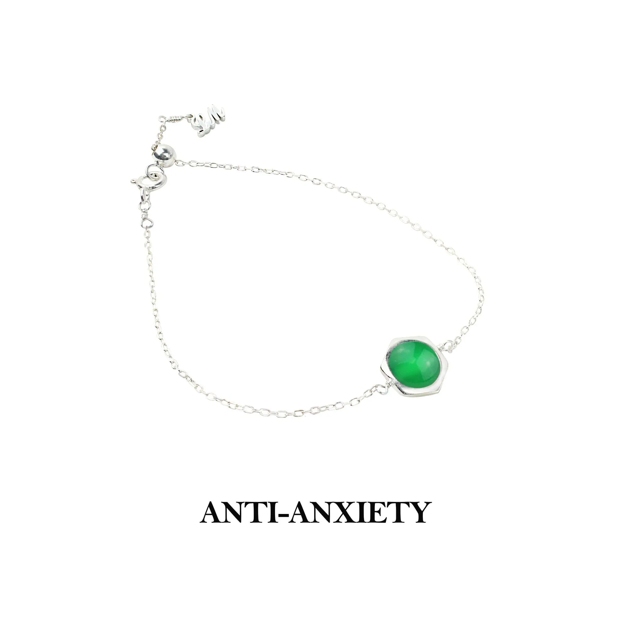 [Hexagon] Green Agate Bracelet