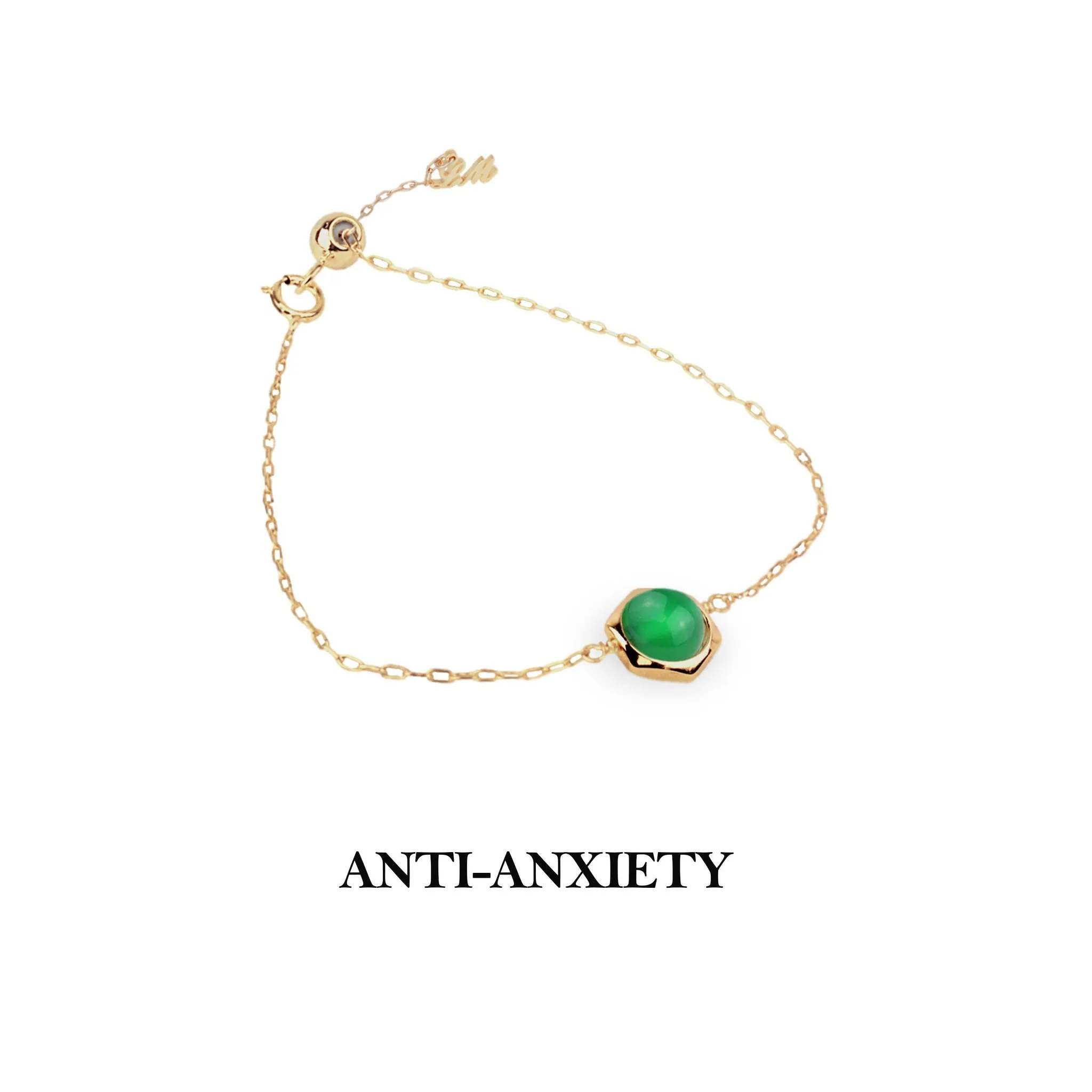 [Hexagon] Green Agate Bracelet