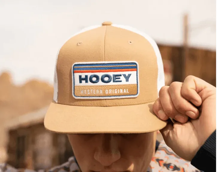 Hooey Horizon Tan & White Trucker Snapback Hat 2335T-TNWH