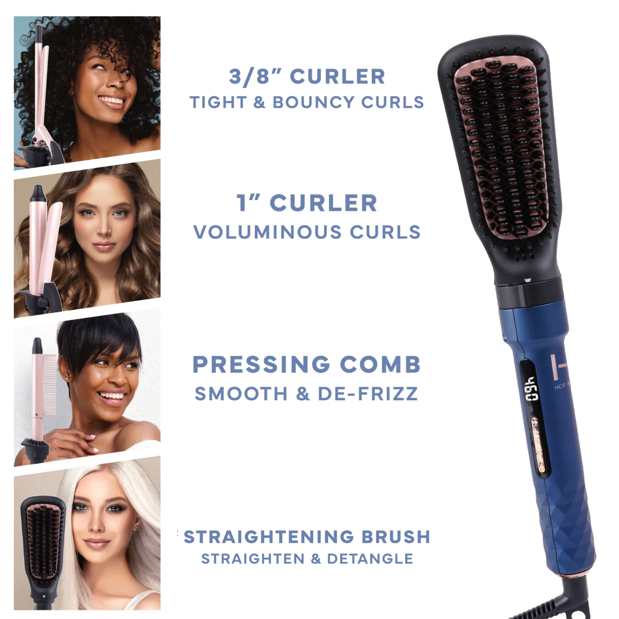 Hot & Hotter 4 in 1 Ceramic lonic Digital Interchangeable Hair Styler