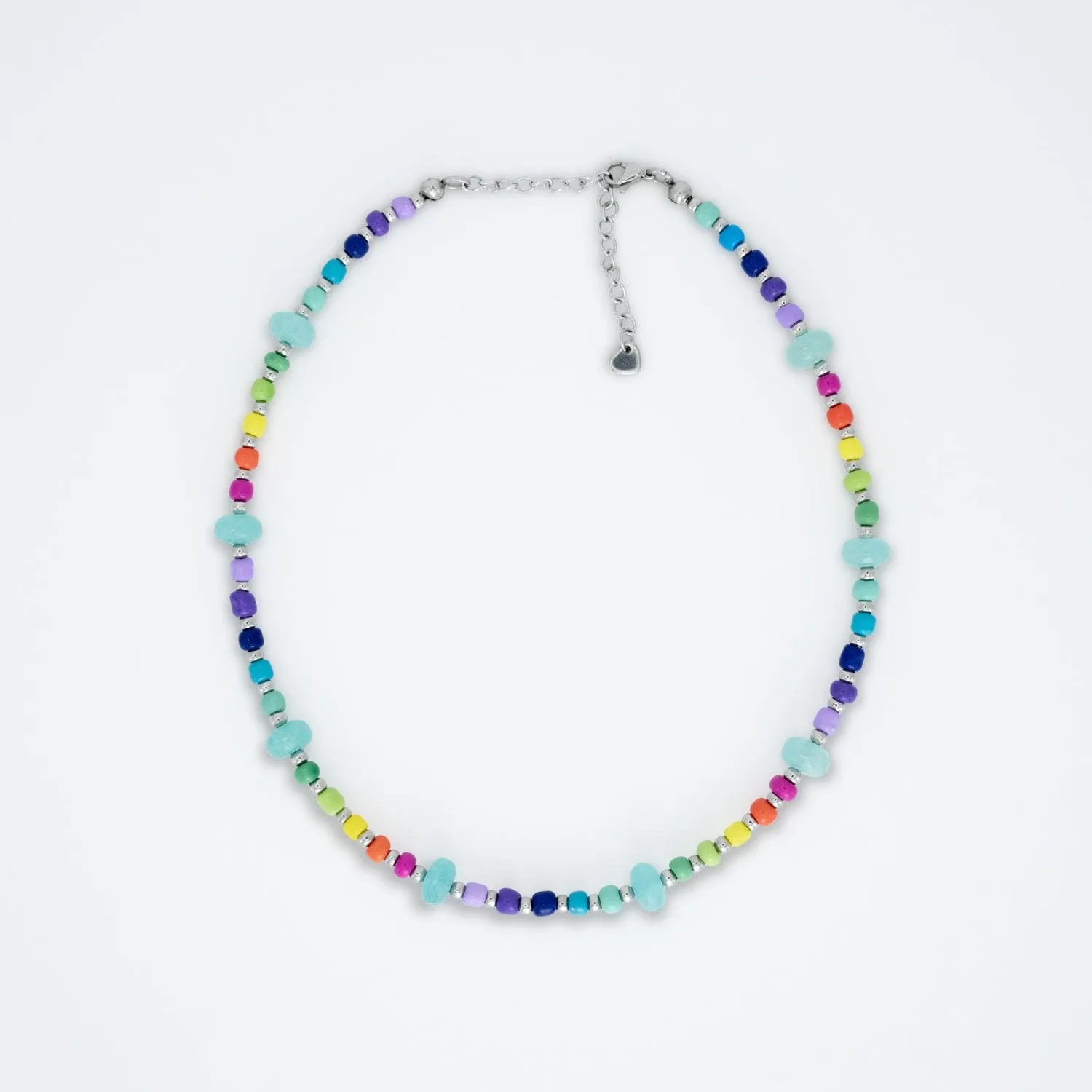 Indra Gemstone Rainbow Beaded Choker