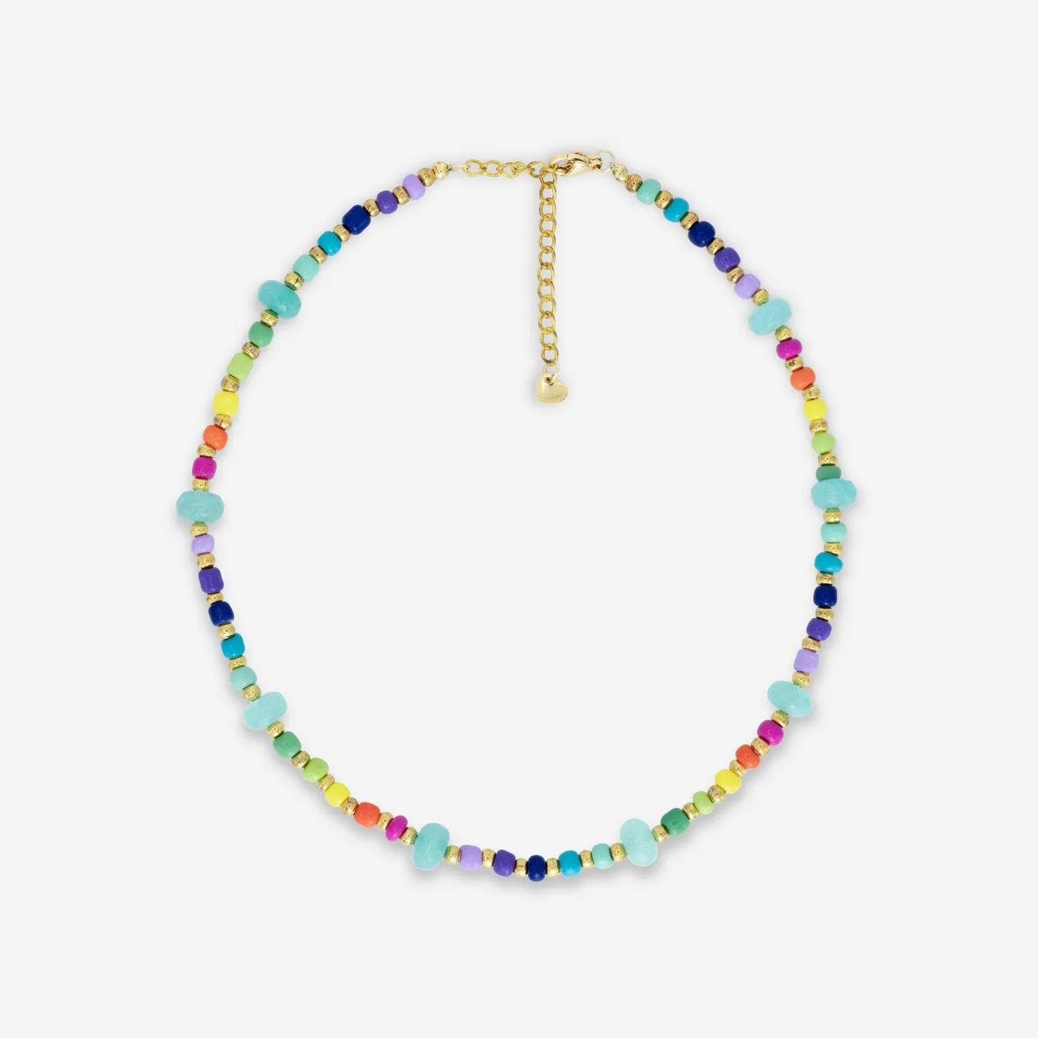 Indra Gemstone Rainbow Beaded Choker