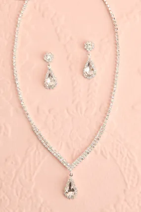 Ivest Silver | Crystal Earrings & Necklace Set