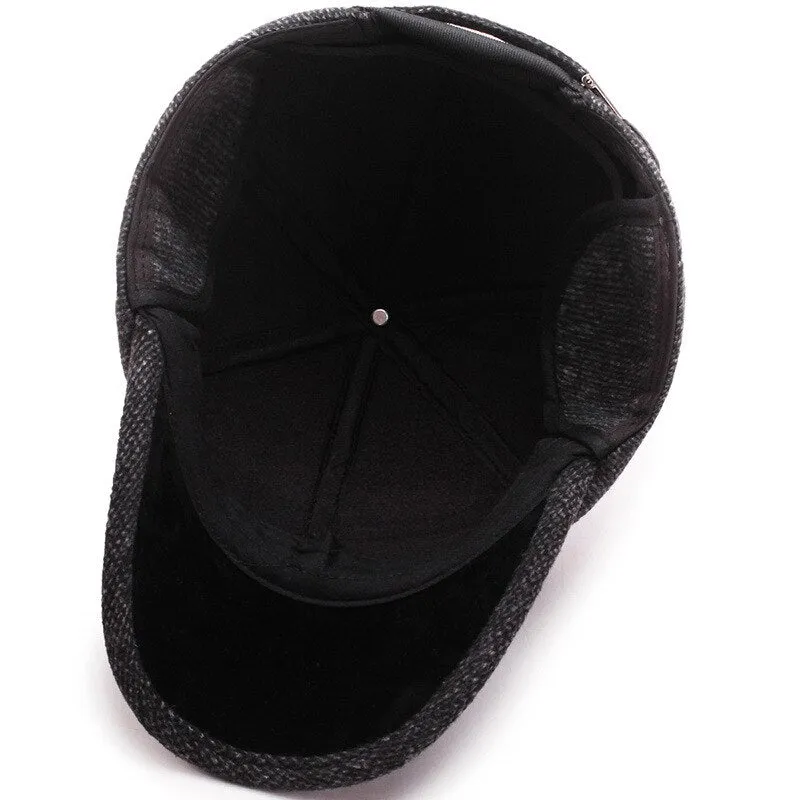 Keep Warm Mens Winter Baseball Caps Earflaps Male Thick Snapback Hats Gorras Hombre Trucker Cap Outdoor Fitted Hat