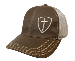 Kerusso Brown/Cream Cross Shield Cap