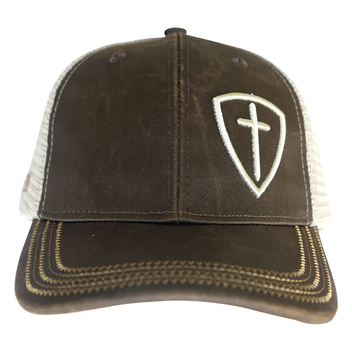 Kerusso Brown/Cream Cross Shield Cap